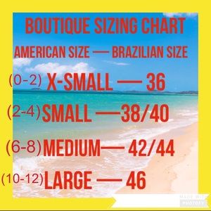 Boutique Sizing Chart